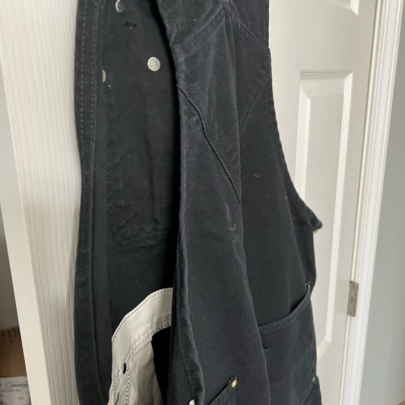 Carhartt Men's Overalls Romper Jumpsuit Bib Pants Black Canvas Jeans - Picture 5 of 16